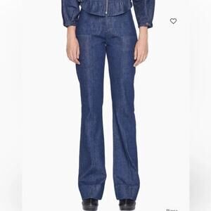 NWT Frame Seamed Pocket Pants Dark Blue Wash Women’s High Rise Stretch Size 25